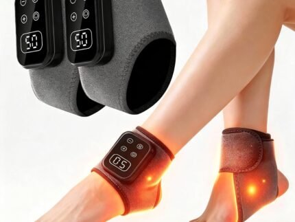 Foot Renew Massager for Neuropathy,4-in-1 Cordless & Portable Foot and Ankle Massager for Heel Warming Wrap Heating Pad Heated Brace Wrap with 5 Vibration Modes & 4 Heat Levels, Portable for Home