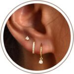 Freekiss 3 Pairs Gold Hoop Earrings Set - Dainty Stud for Multiple Piercing