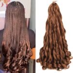 French Curly Braiding Hair 24 Inch 8 Packs – Pre Stretched Bouncy Braiding Hair- Loose Wavy Synthetic Hair Extensions For Black Women (24 inch 8 packs, 30)