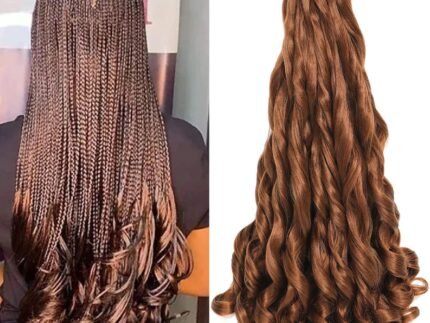 French Curly Braiding Hair 24 Inch 8 Packs – Pre Stretched Bouncy Braiding Hair- Loose Wavy Synthetic Hair Extensions For Black Women (24 inch 8 packs, 30)