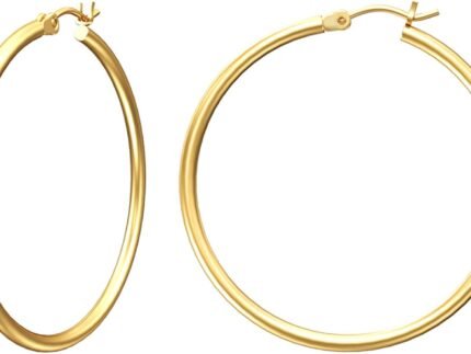 Gacimy Gold Hoop Earrings for Women 14K Gold Plated Hoops