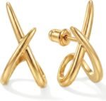 Gold Earrings for Women Trendy,14K Gold Stud Earrings Dainty Earrings Simple Minimalist Gold Earrings Hypoallergenic Earring for Women Gifts