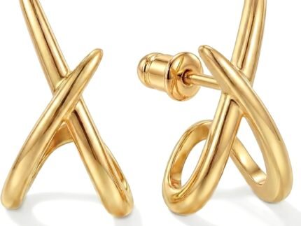 Gold Earrings for Women Trendy,14K Gold Stud Earrings Dainty Earrings Simple Minimalist Gold Earrings Hypoallergenic Earring for Women Gifts