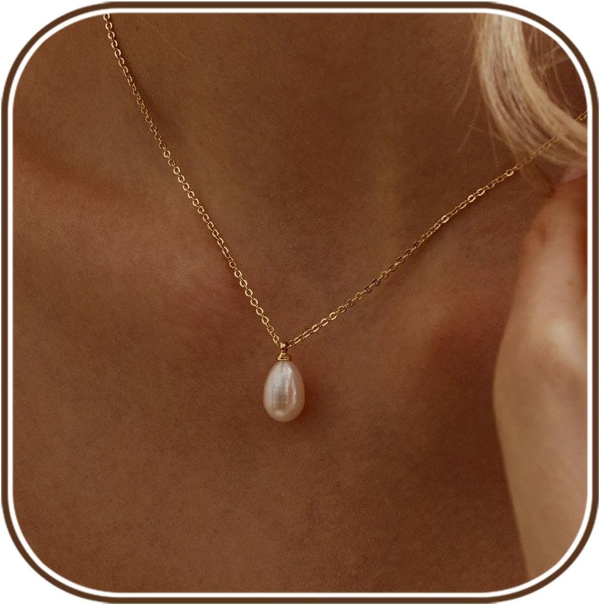 Gold Pearl Necklaces for Women,Dainty Gold Pendant Necklaces Pearl Jewelry Gold Pearl Necklaces for Women,Dainty Gold Pendant Necklaces Pearl Jewelry