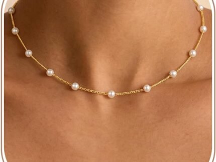 Gold/Silver Pearl Necklaces for Women – White Pearls Jewelry Gifts Wedding Bride Bridesmaid Jewelry
