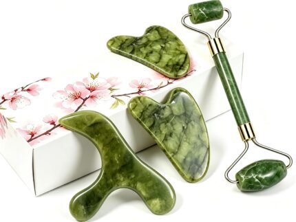 Gua Sha & Jade Roller Set, Deep‑Pressure Massage for Skin & Body Relaxation
