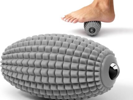 HODEMI Vibrating Massage Ball Roller with Rolling Head, 3 Speeds, Gray