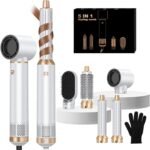 Hair Dryer Brush 5 in 1, Blow Dryer Brush Set with Air Curler Wrap Hair Styler, Negative Ionic Blow Dry Brush, Detachable Hair Tool for Curling, Volumizer,Straightener,Drying