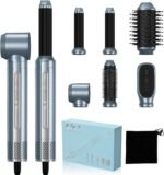 Hair Dryer Brush,Blow Dryer Brush with Attachments,110000 RPM Curly Twist 6 in 1 Air Style, Professional Ionic Hair Styling Tool, Left & Right Air Curler, Volumizer