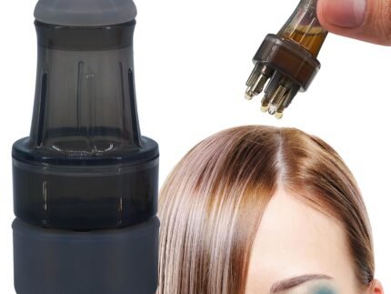 Hair Oil Applicator Bottle with Scalp Massager – Root Comb and Ball Tip for Hair Growth (Transparent Grey)