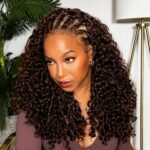Half Wig Human Hair Chocolate Brown Colour 4# Deep Wave 20 Inch 180% Density 3 In 1 Curly Half Wig Drawstring Glueless Wear Go Half Wigs for Black Women Headband Wig Human Hair (20 Inch)