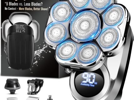 Head Shaver for Bald Men, 9D Floating Men's Electric Shavers, Waterproof Wet/Dry Grooming Kit Razors for Men, Cordless Rechargeable Razor, Portable Travel Shaver for Skull, Gift for Men