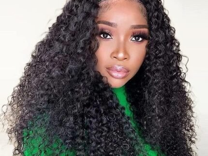 Headband Wig Human Hair Kinky Curly for Black Women 24 Inch Natural Colour
