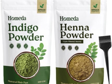Homeda Organic Henna & Indigo Powder Hair Dye – Chemical Free Natural, 14oz