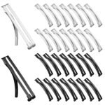 Hotop 30pcs Hair Barrettes, Open Center, Black, Silver, 2.36 x 0.39 in