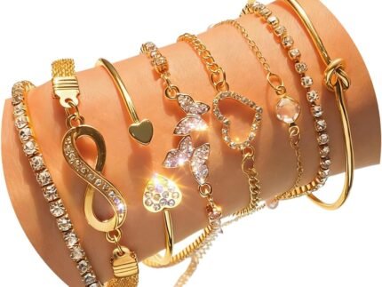 IFKM Stackable Bracelets for Women Bangle Chain Cuff Bracelet Set