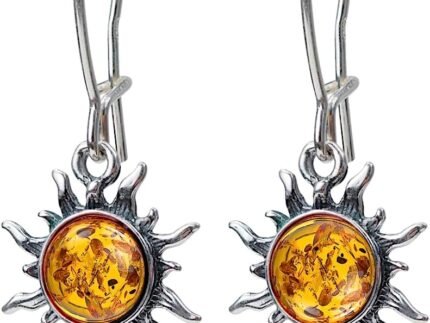 Ian and Valeri co. Amber Sterling Silver Sun Earrings