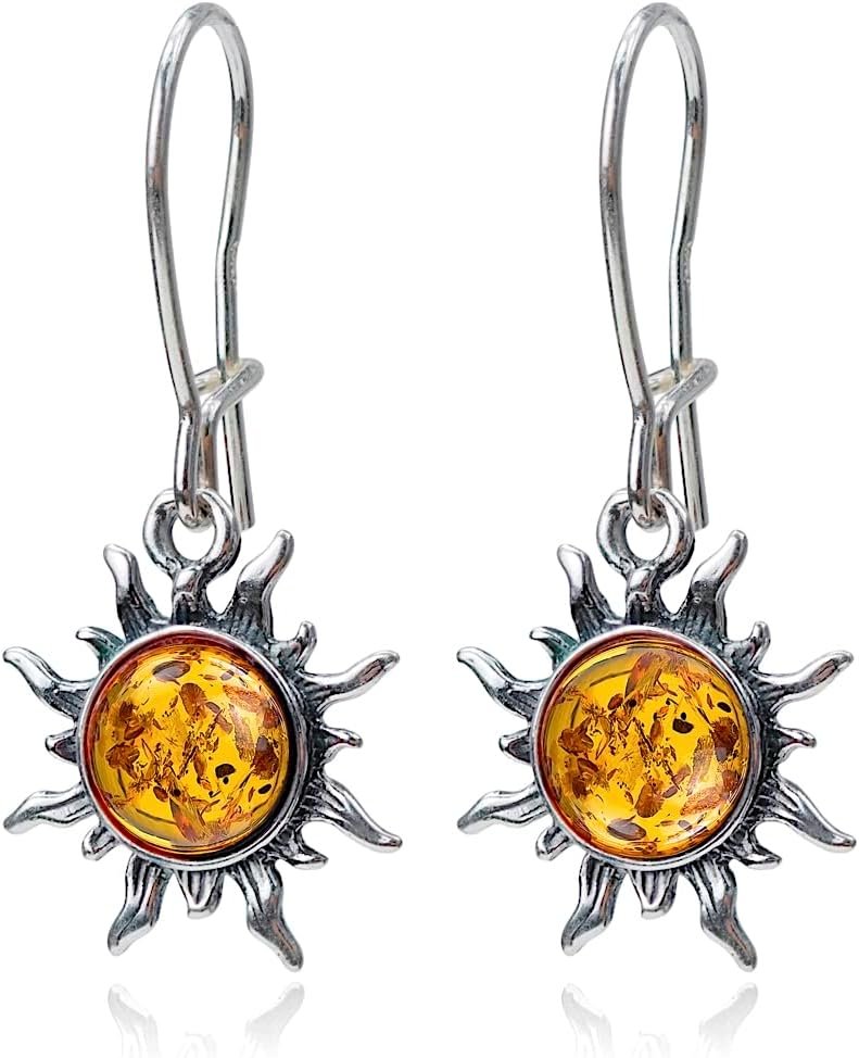 Ian and Valeri co. Amber Sterling Silver Sun Earrings Ian and Valeri co. Amber Sterling Silver Sun Earrings
