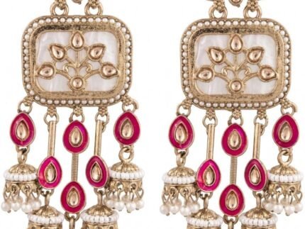 Indian Antique Kashmiri Jhumka Gold Plated Earrings for Women Birthday Gift