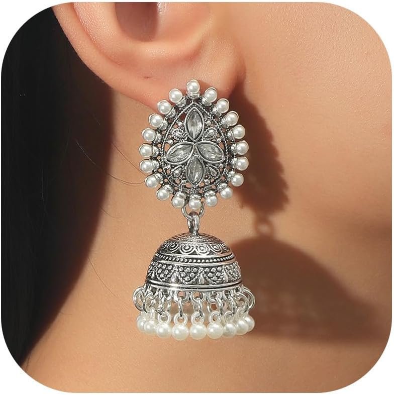 Indian Earrings for Women Boho Jhumkas Ball Dangle Earrings Indian Jewelry Wedding Party Prom Dresses Outfits Indian Earrings for Women Boho Jhumkas Ball Dangle Earrings Indian Jewelry Wedding Party Prom Dresses Outfits