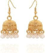 Indian Earrings for Women Gold Jhumkas Indian Earrings Dangle Chandelier Boho Jewelry Lightweight