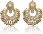 Indian Earrings for Women Vintage Gold Mini Jhumka Beaded Tassel Dangle Drop Statement Jewelry Boho Chandelier Style Festival Wedding Ethnic Accessories for Her