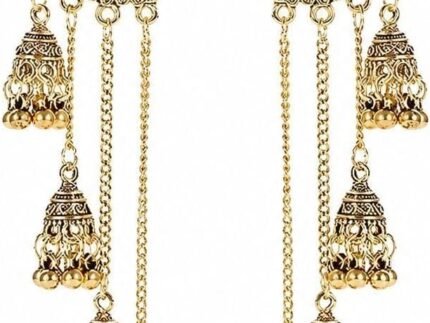 Indian Style Jhumka Earrings for Women Chandelier Tassel Dangle Ethnic Jewellery for Saree Lehenga Wedding Party Outfits