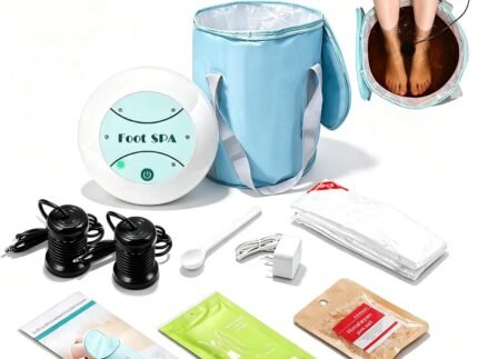 Ionic Foot Bath Detox Machine, Portable Complete Spa Kit, Foldable Basin