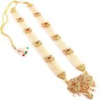 Jewar Necklace Set Pearls Polki Grand Moti Rani Haar Ad Cz Multi Stone Long Jewelry With Out Earrings for Women