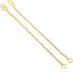 JewarHaat Earrings 1, 2, 3 Layer Kan Chain Gold Tone Ad Cz Gold Plated Crystal Ear to Hair Accessory Ear Thread for Women