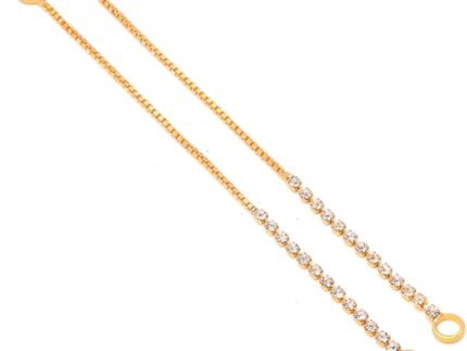 JewarHaat Earrings 1, 2, 3 Layer Kan Chain Gold Tone Ad Cz Gold Plated Crystal Ear to Hair Accessory Ear Thread for Women