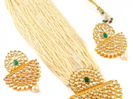 JewarHaat Indian Gold Plated Necklace Set Crystal Layered Pearl Kundan Fashion Jewelry For Women