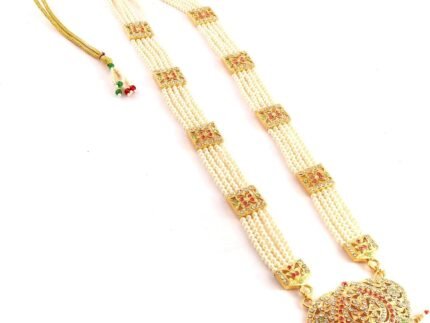 JewarHaat Indian Gold Plated Necklace Set Multi-Stones Pearls Polki Grand Moti Rani Haar Ad Cz Fashion Jewelry With Out Earrings for Women