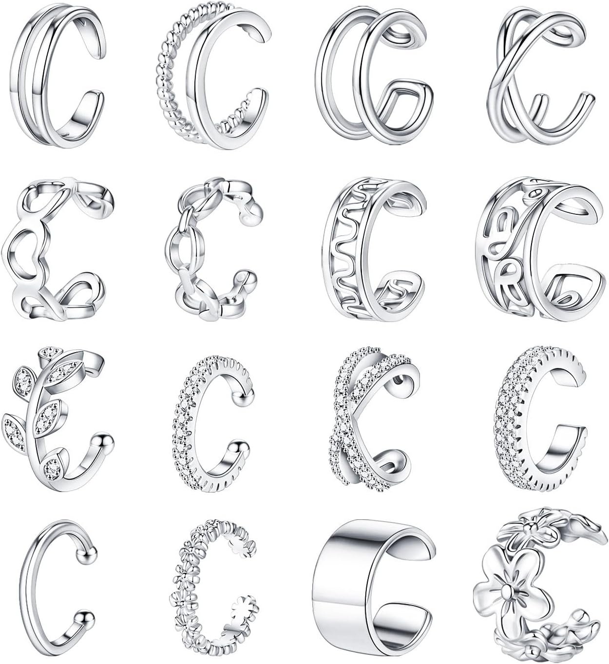Jewdreamer 16Pcs Ear Cuffs for Women Non Piercing Jewdreamer 16Pcs Ear Cuffs for Women Non Piercing