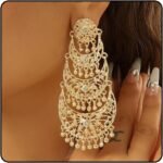 Jhumkas Indian Earrings for Women Indian Bollywood Chandelier Tassel Earrings Gold Ethnic Traditional Jhumka Jhumki Ear-rings Wedding Party Prom In-dian Jewelry Accessories Gifts