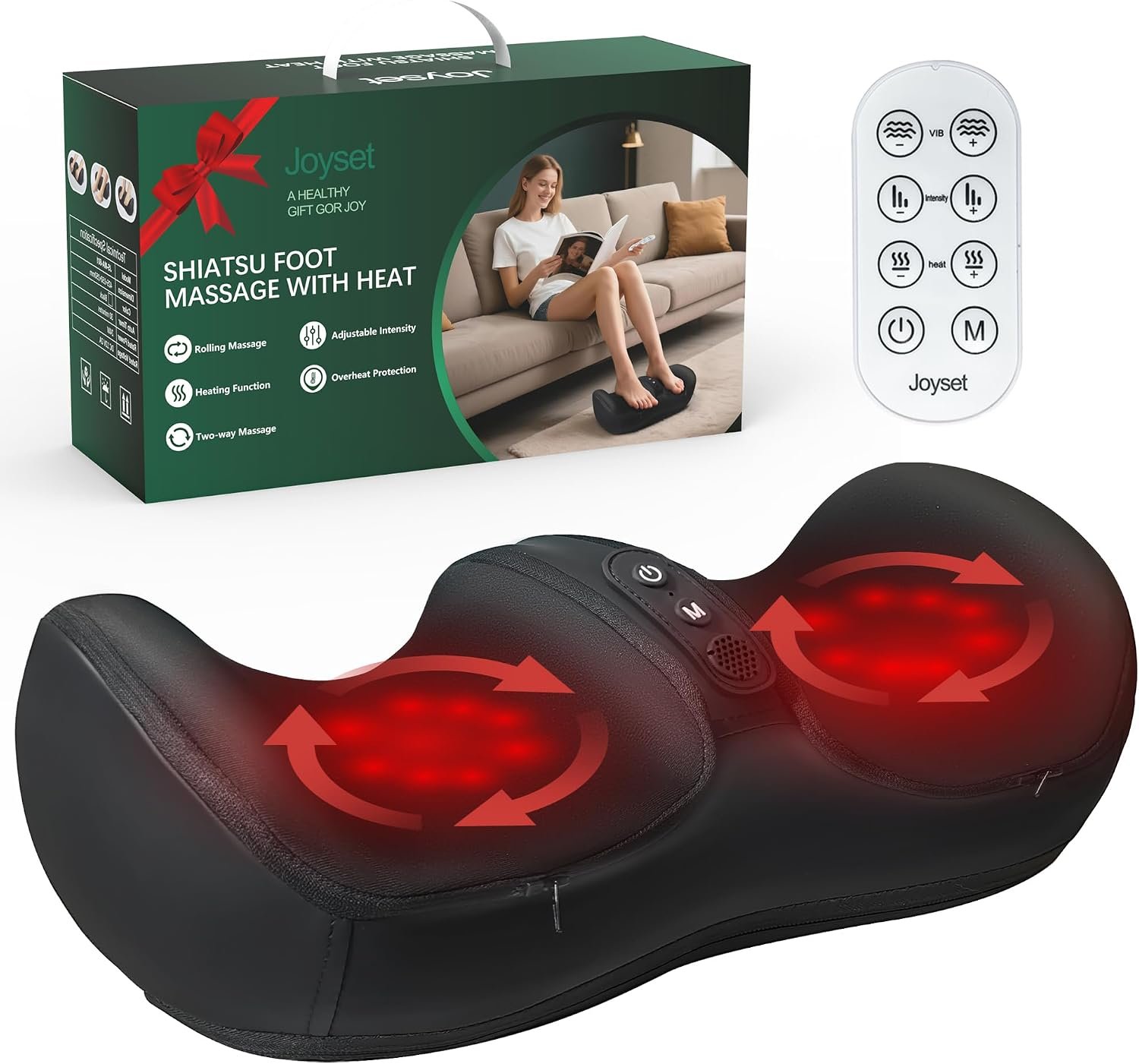 Joyset Foot Massager with Heat, Shiatsu Roller for Feet and Calves Joyset Foot Massager with Heat, Shiatsu Roller for Feet and Calves