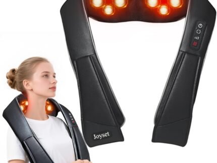 Joyset Shiatsu Neck Massager with Heat, 8-Node Kneading Massage