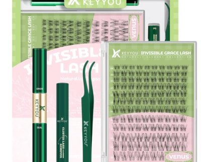 KEYYOU Venus Lash Clusters Kit, Invisible Band with Waterproof at Home