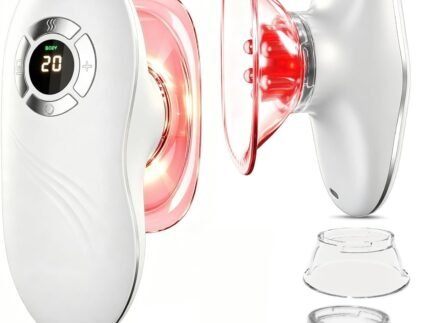 KING RELAX Body Sculpting Machine 3 in 1 with Red Light & Cupping Therapy, Patented Electric Cellulite Massage Tool for Firm Skin on Stomach & Thighs,Gentle, Easy to Use, 2 Cups, Gift for Women, White