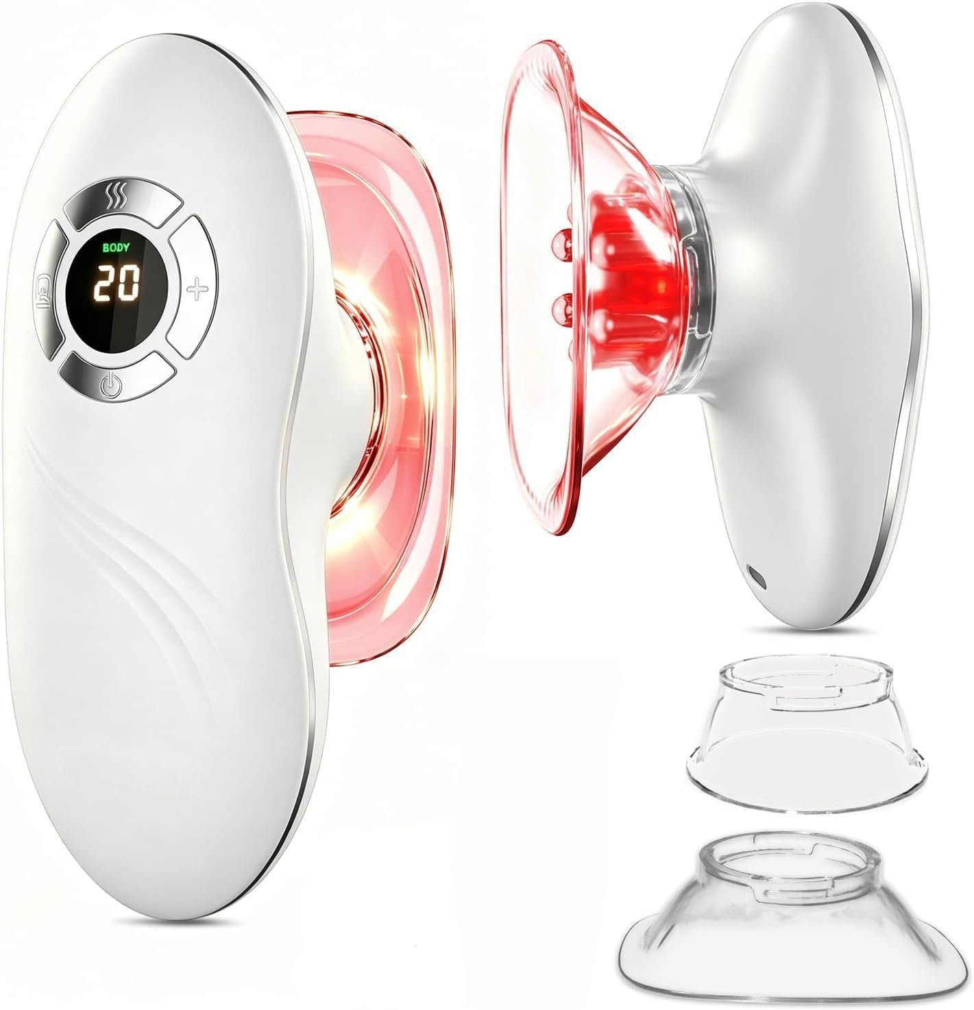 KING RELAX Body Sculpting Machine 3 in 1 with Red Light & Cupping Therapy, Patented Electric Cellulite Massage Tool for Firm Skin on Stomach & Thighs,Gentle, Easy to Use, 2 Cups, Gift for Women, White KING RELAX Body Sculpting Machine 3 in 1 with Red Light & Cupping Therapy, Patented Electric Cellulite Massage Tool for Firm Skin on Stomach & Thighs,Gentle, Easy to Use, 2 Cups, Gift for Women, White
