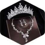 Kamirola Tiaras and Crowns for Women,Tiaras Earrings Necklace, Crystal Bridal Jewelry Set, Costume Party Halloween Prom Pageant Jewelry for Women(TR45)