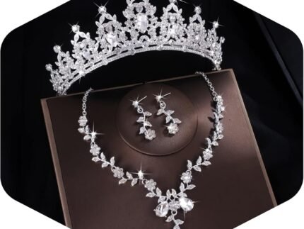 Kamirola Tiaras and Crowns for Women,Tiaras Earrings Necklace, Crystal Bridal Jewelry Set, Costume Party Halloween Prom Pageant Jewelry for Women(TR45)