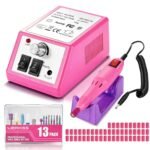LAVAED Professional Nail Drill Electric Nail File Kit, Nail Filer Electric with Nails Drill Bits and Sanding Bands for Acrylic, Gel Nail Manicure and Pedicure, Home DIY and Salon Use