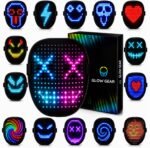 LED Face Light Up Mask Rechargeable Digital Halloween Costume Cosplay Mask