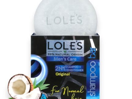 LOLE’S Shampoo Bar and Conditioner, 2in1 Men’s Care for Cleaning Hair, Body and Beard, Coconut Scent, 99% Natural Origin, Sustainably Sourced, 3.5Oz