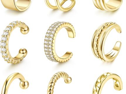 LOLIAS 𝐄𝐚𝐫 𝐂𝐮𝐟𝐟 𝐄𝐚𝐫𝐫𝐢𝐧𝐠𝐬 for Women Non Piercing Gold Plated Ear Cuffs 𝟏𝟒𝐊 𝐆𝐨𝐥𝐝 𝐏𝐥𝐚𝐭𝐞𝐝 Ear Cuff for Non Pierced Ears Clip on Cartilage Earring 𝐅𝐚𝐤𝐞 𝐄𝐚𝐫𝐫𝐢𝐧𝐠𝐬 Lightweight