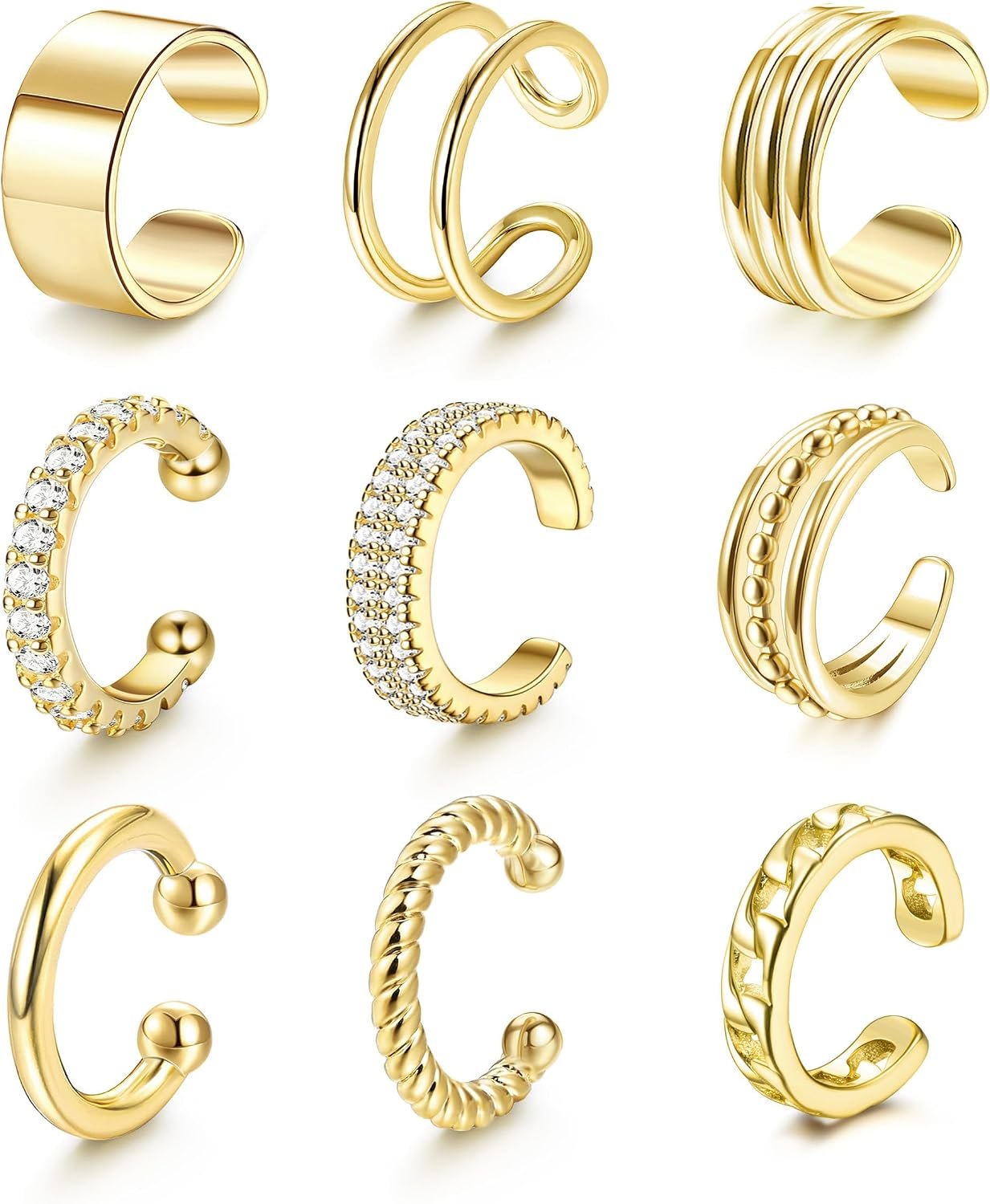 LOLIAS 𝐄𝐚𝐫 𝐂𝐮𝐟𝐟 𝐄𝐚𝐫𝐫𝐢𝐧𝐠𝐬 for Women Non Piercing Gold Plated Ear Cuffs 𝟏𝟒𝐊 𝐆𝐨𝐥𝐝 𝐏𝐥𝐚𝐭𝐞𝐝 Ear Cuff for Non Pierced Ears Clip on Cartilage Earring 𝐅𝐚𝐤𝐞 𝐄𝐚𝐫𝐫𝐢𝐧𝐠𝐬 Lightweight LOLIAS 𝐄𝐚𝐫 𝐂𝐮𝐟𝐟 𝐄𝐚𝐫𝐫𝐢𝐧𝐠𝐬 for Women Non Piercing Gold Plated Ear Cuffs 𝟏𝟒𝐊 𝐆𝐨𝐥𝐝 𝐏𝐥𝐚𝐭𝐞𝐝 Ear Cuff for Non Pierced Ears Clip on Cartilage Earring 𝐅𝐚𝐤𝐞 𝐄𝐚𝐫𝐫𝐢𝐧𝐠𝐬 Lightweight