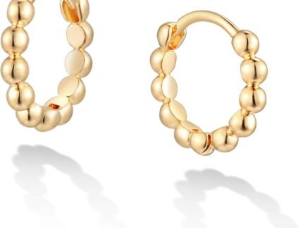 LOYATA Gold Huggie Hoop Earrings 14K Gold Plated Dainty Small Simple Hypoallergenic Jewelry Gift for Women
