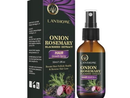 Lanthome Hair Growth Spray, Organic Onion Oil with Rosemary Scent, Enriched with Black Seed Oil, Controls Hair Loss, Promotes Growth, for Women and Men