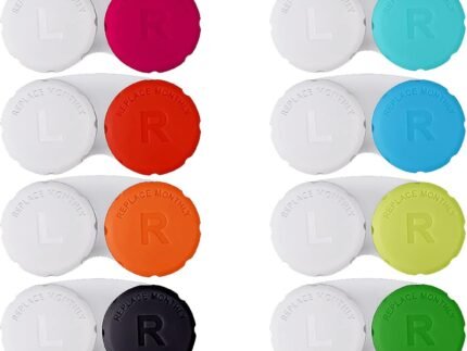 Lasiyanor 12PCS Colorful Contact Lens Case, Contact Lens Immersion Kit, Leak-Proof Packaging, Suitable for Outdoor Mini Contact Lens Case Screw Top